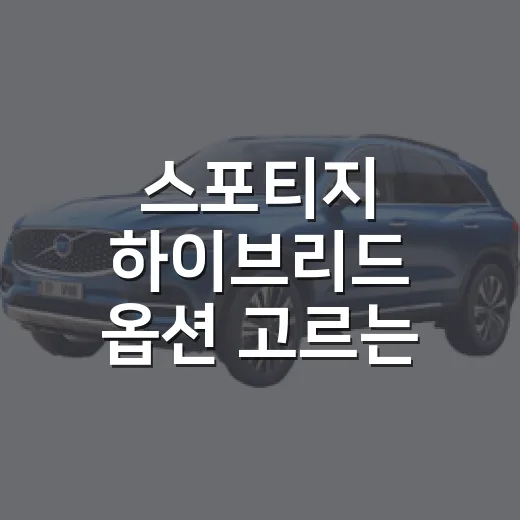스포티지 하이브리드 옵션 고르는 방법 - 요약