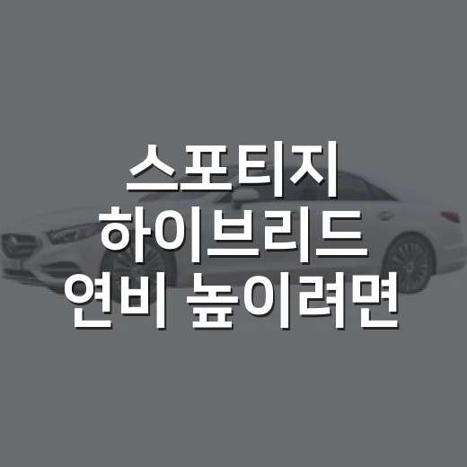 스포티지 하이브리드 연비 높이려면 이렇게 운전하세요 - 요약