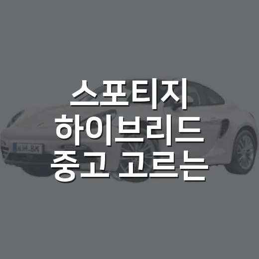 스포티지 하이브리드 중고 고르는 방법 - 요약