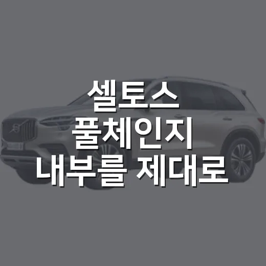 셀토스 풀체인지 내부를 제대로 고르는 방법 - 요약
