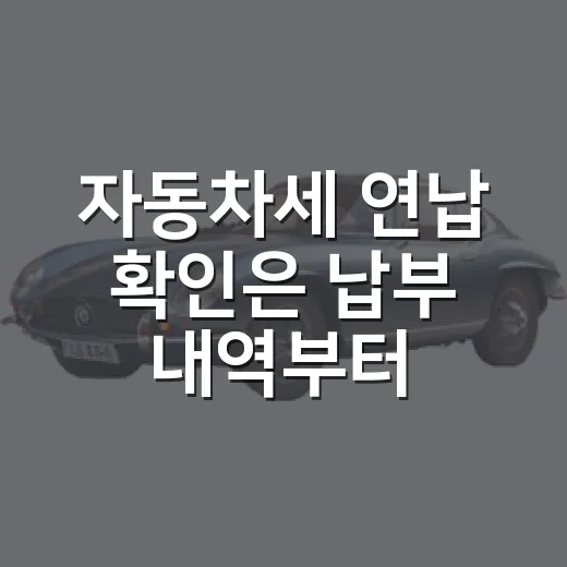 자동차세 연납 확인은 납부 내역부터 확인하는 방법 - 요약