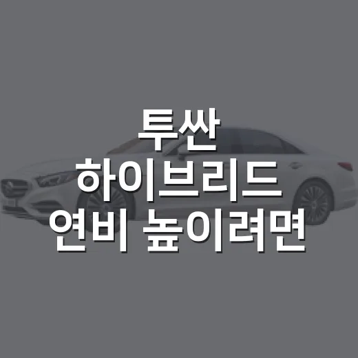 투싼 하이브리드 연비 높이려면 이렇게 운전하세요 - 요약