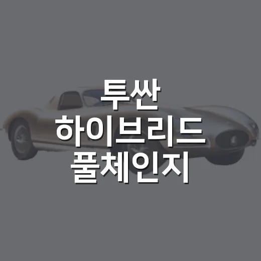 투싼 하이브리드 풀체인지 현명하게 고르는 방법 - 요약