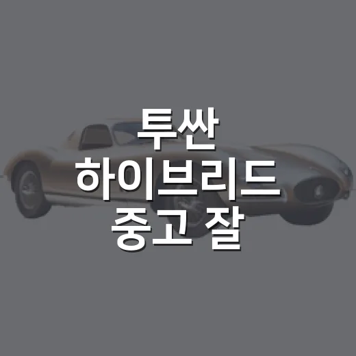 투싼 하이브리드 중고 잘 고르는 방법 - 요약
