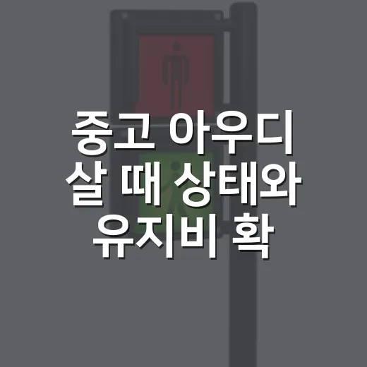 중고 아우디 살 때 상태와 유지비 확인하는 방법 - 요약