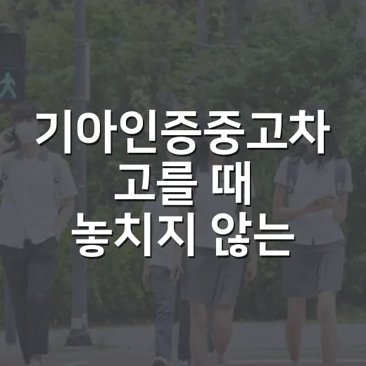 기아인증중고차 고를 때 놓치지 않는 방법 - 요약