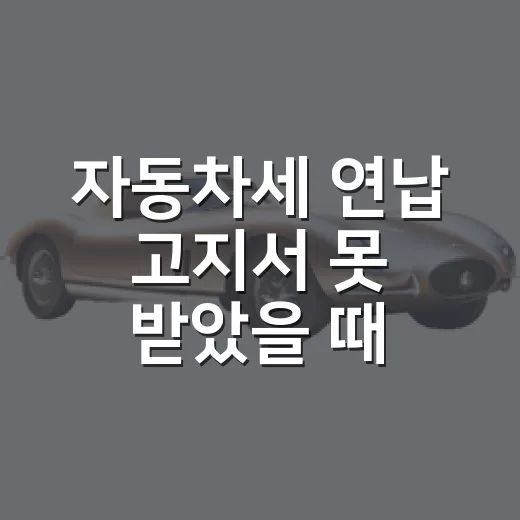 자동차세 연납 고지서 못 받았을 때 확인하는 방법 - 요약