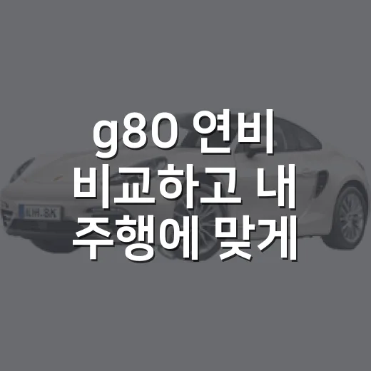 g80 연비 비교하고 내 주행에 맞게 고르는 방법 - 요약