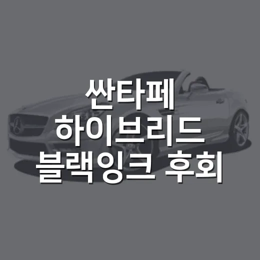 싼타페 하이브리드 블랙잉크 후회 없이 고르는 방법 - 요약