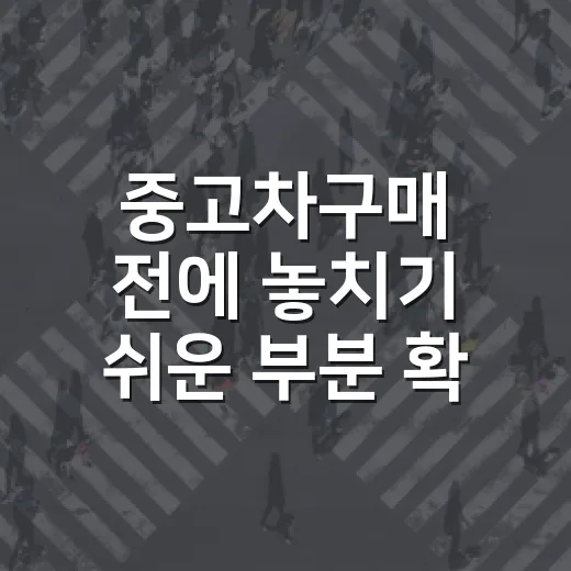 중고차구매 전에 놓치기 쉬운 부분 확인하는 방법 - 요약