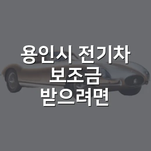 용인시 전기차 보조금 받으려면 이렇게 확인하세요 - 요약