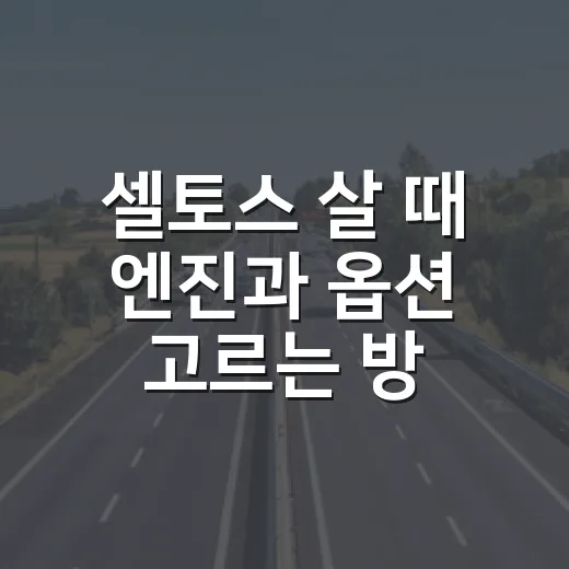 셀토스 살 때 엔진과 옵션 고르는 방법 - 요약
