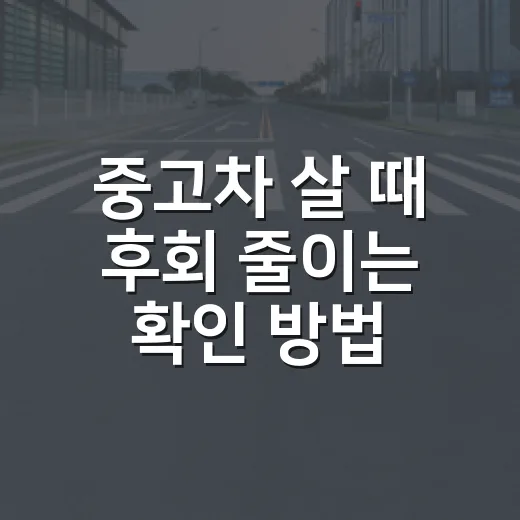 중고차 살 때 후회 줄이는 확인 방법 - 요약