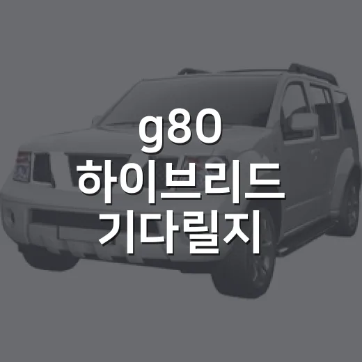 g80 하이브리드 기다릴지 판단하는 방법 - 요약
