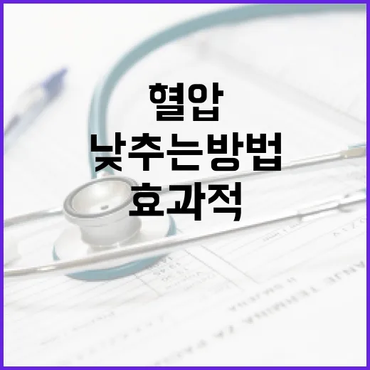 혈압을 효과적으로 낮추는 방법 - 요약