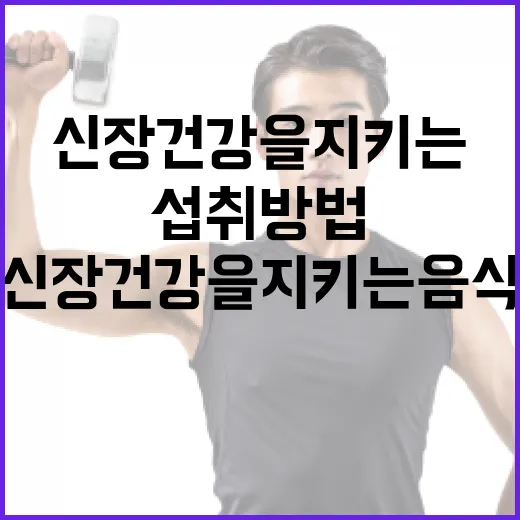신장 건강을 지키는 음식 섭취 방법 - 요약