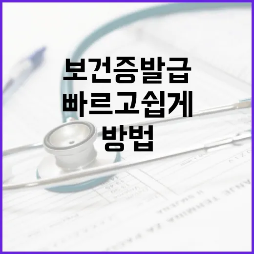 보건증 발급을 빠르고 쉽게 받는 방법 - 요약