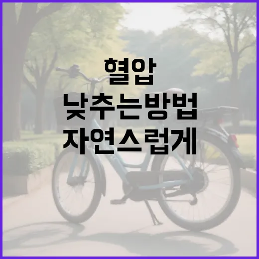 자연스럽게 혈압을 낮추는 방법 - 요약