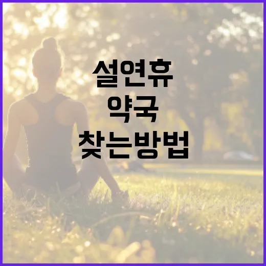 설연휴에도 약국을 찾는 방법 - 요약