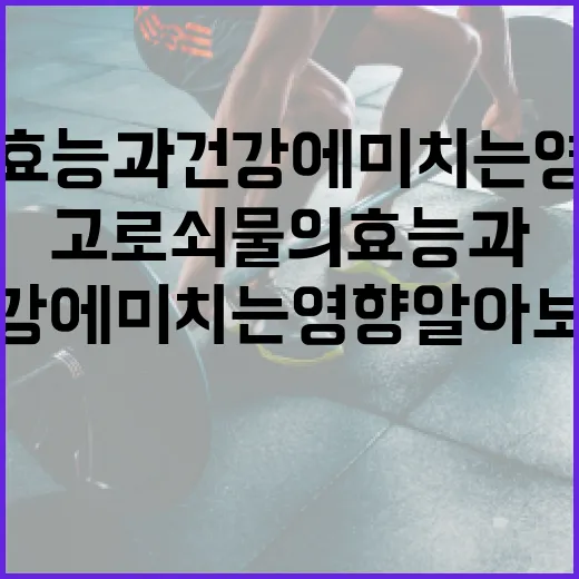 고로쇠물의 효능과 건강에 미치는 영향 알아보기 - 요약