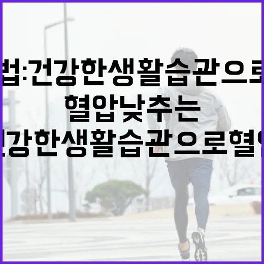 혈압 낮추는 방법: 건강한 생활 습관으로 혈압 관리하기 - 요약