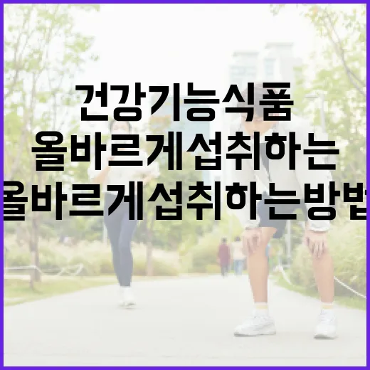 건강기능식품을 올바르게 섭취하는 방법 - 요약