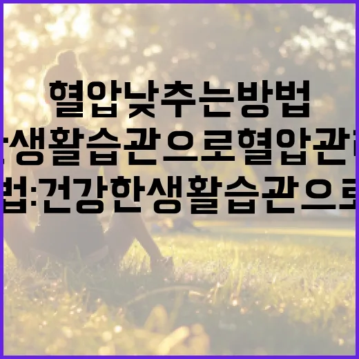 혈압 낮추는 방법: 건강한 생활 습관으로 혈압 관리하기 - 요약