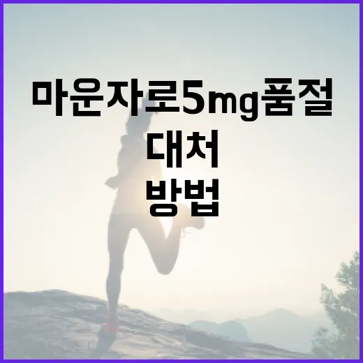 마운자로 5mg 품절 시 대처하는 방법 - 요약
