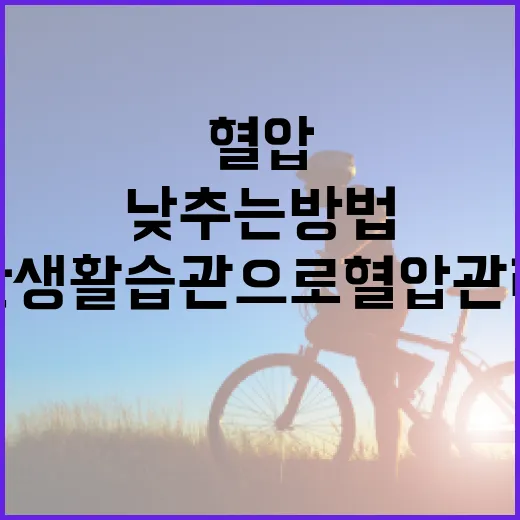 혈압을 낮추는 방법: 건강한 생활 습관으로 혈압 관리하기 - 요약