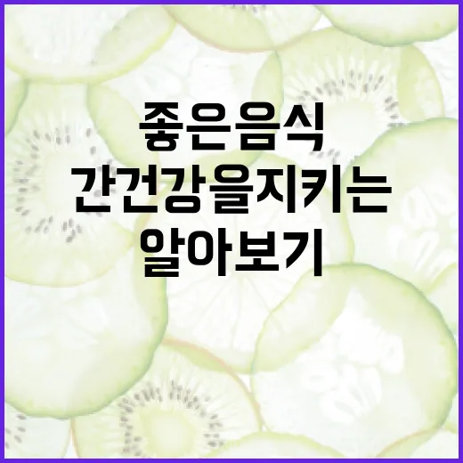 간 건강을 지키는 방법: 간에 좋은 음식 알아보기 - 요약
