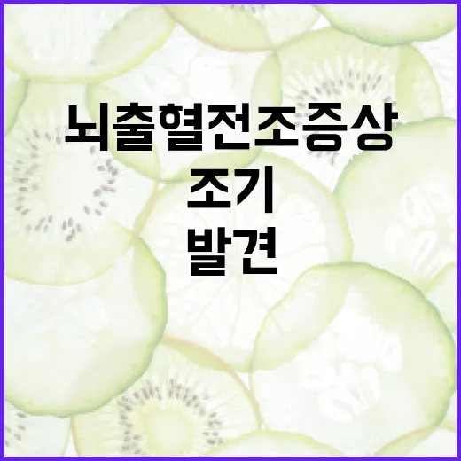뇌출혈 전조증상을 조기에 발견하는 방법 - 요약