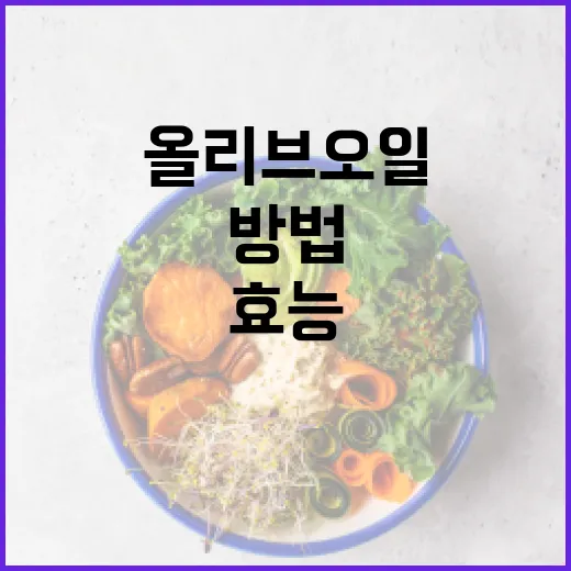 올리브오일 효능을 최대한 활용하는 방법 - 요약