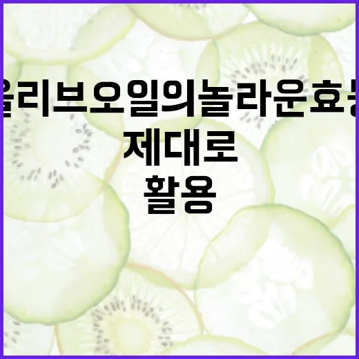 올리브오일의 놀라운 효능을 제대로 활용하는 방법 - 요약