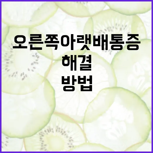 오른쪽 아랫배 통증을 이해하고 해결하는 방법 - 요약