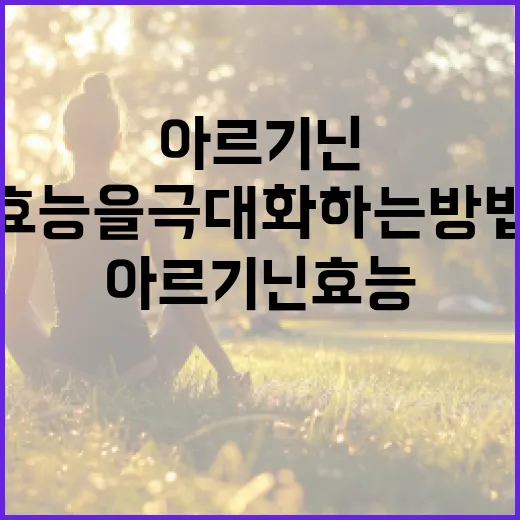 아르기닌 효능을 극대화하는 방법 - 요약