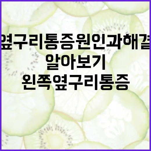 왼쪽 옆구리 통증 원인과 해결 방법 알아보기 - 요약