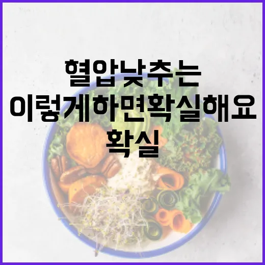 혈압 낮추는 방법, 이렇게 하면 확실해요! - 요약