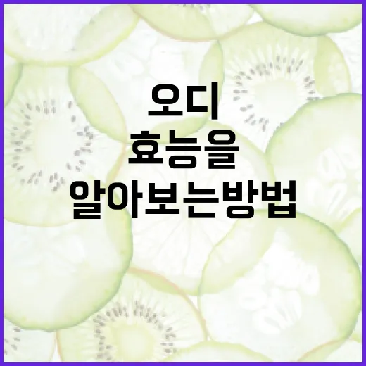 오디의 효능을 알아보는 방법 - 요약