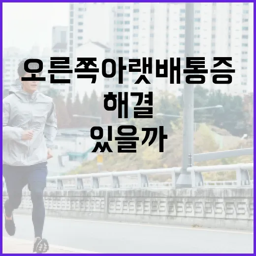오른쪽 아랫배 통증, 어떻게 해결할 수 있을까요? - 요약