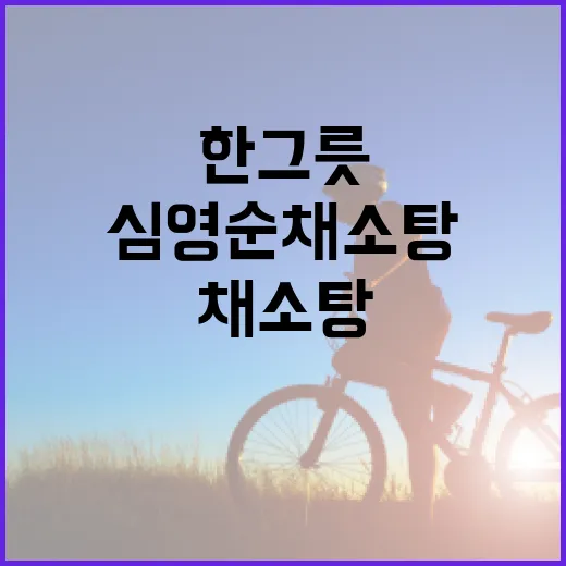 심영순 채소탕, 건강을 담은 특별한 한 그릇 만들기 - 요약