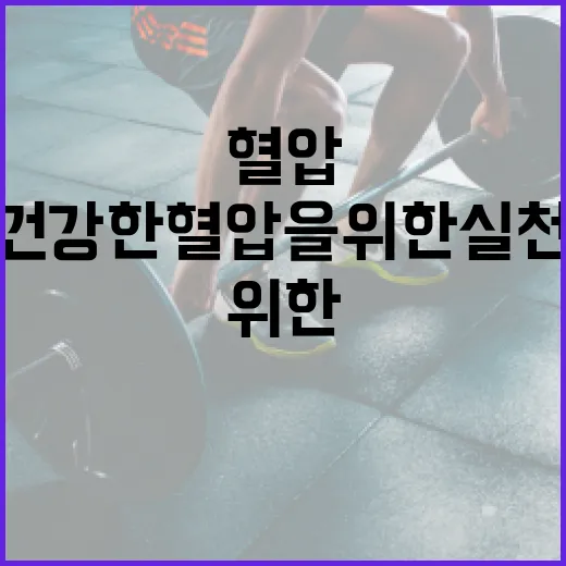 건강한 혈압을 위한 실천 방법 - 요약