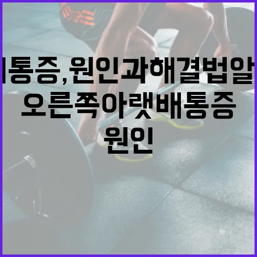 오른쪽 아랫배 통증, 원인과 해결법 알아보기 - 요약