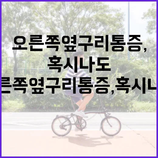 오른쪽 옆구리 통증, 혹시 나도 해당되나? - 요약