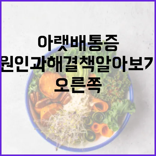 오른쪽 아랫배 통증의 원인과 해결책 알아보기 - 요약