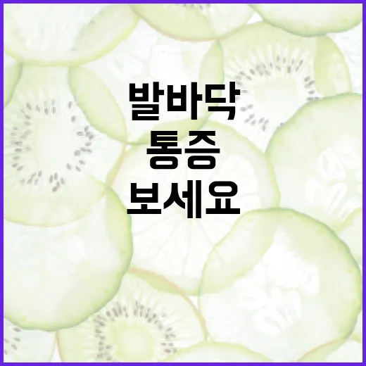 발바닥 통증, 이렇게 관리해보세요! - 요약