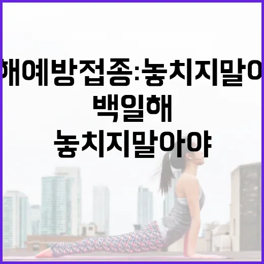 백일해 예방접종: 놓치지 말아야 할 이유와 방법 - 요약