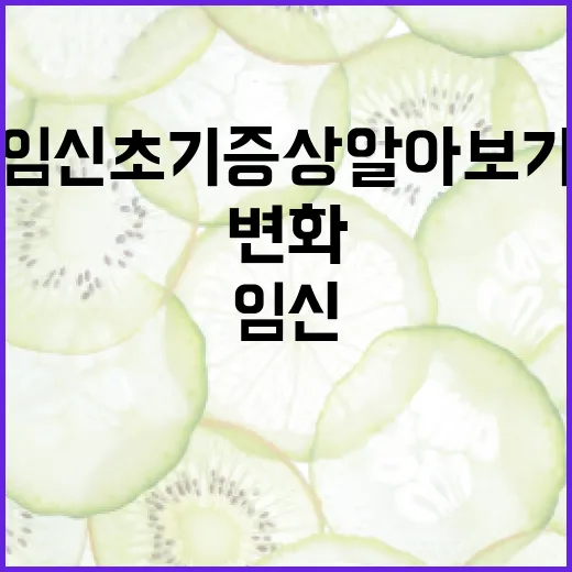 임신 초기 증상 알아보기: 변화에 대한 이해와 준비 - 요약