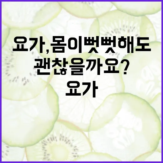 요가, 몸이 뻣뻣해도 시작해도 괜찮을까요? - 요약