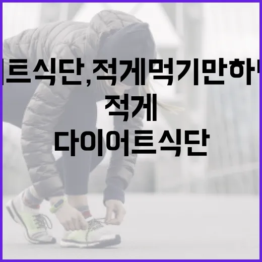 다이어트식단, 적게 먹기만 하면 정말 괜찮을까요? - 요약