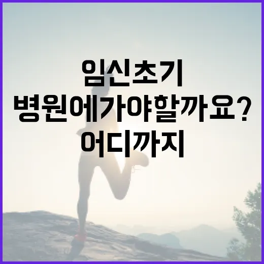 임신 초기, 어디까지 정상이고 언제 병원에 가야 할까요? - 요약